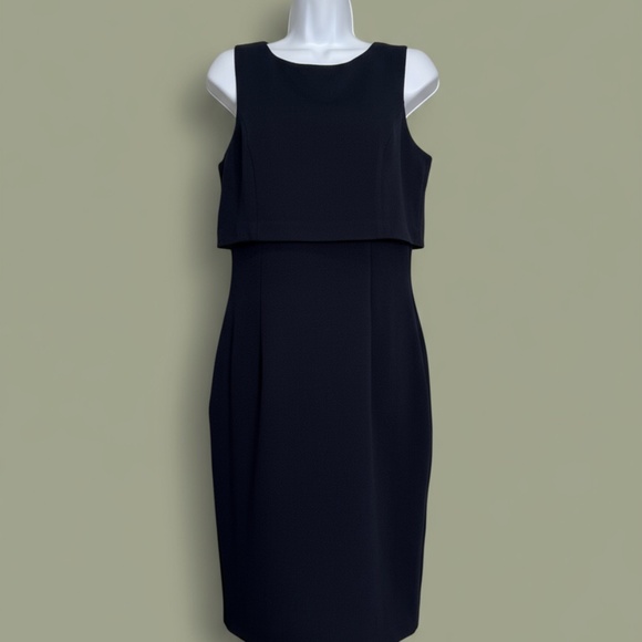 Trina Turk Sheath Overlay Dress Navy Size 8 - Picture 1 of 10